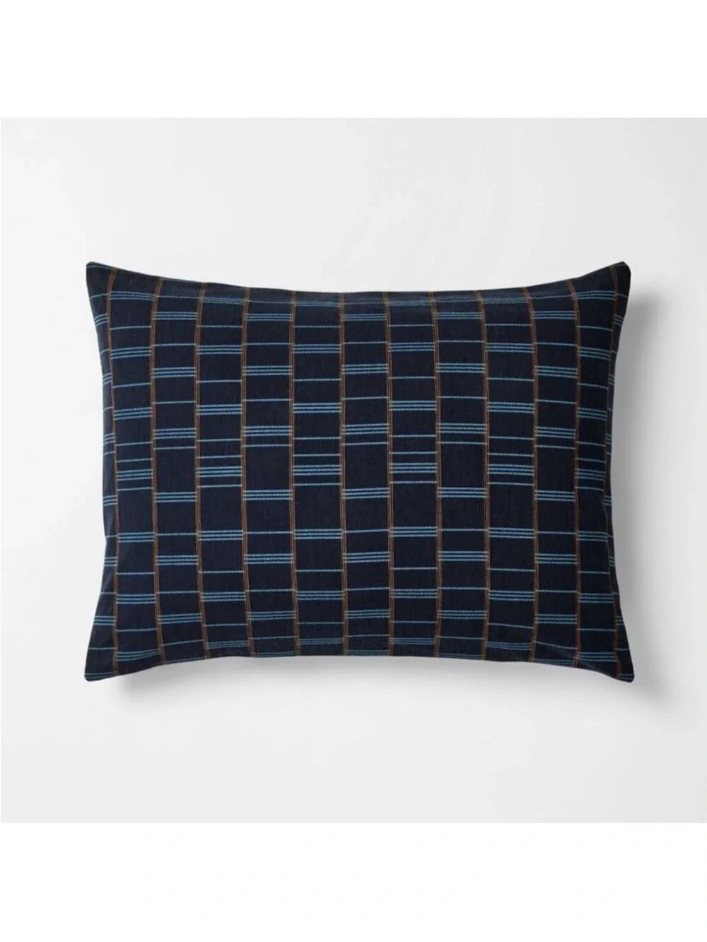 2pc Twin/Twin Extra Long Woven Grid Comforter Set Navy Blue - Threshold